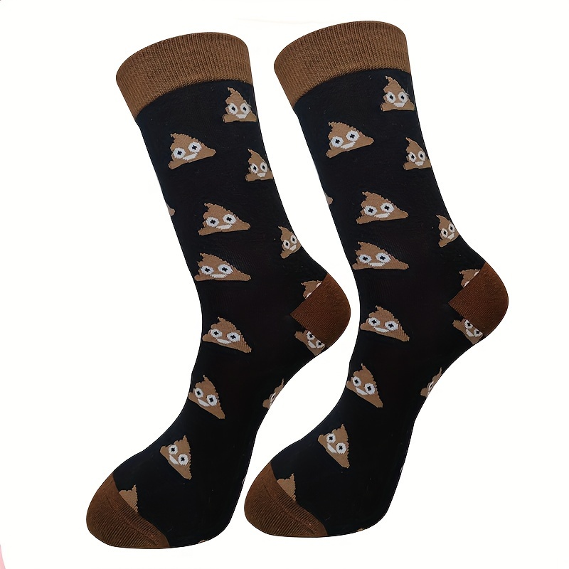 

Fun Poop Pattern Crew Socks - Soft, Comfortable For , Machine Washable