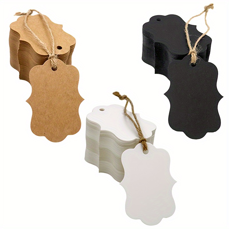 

100pcs Kraft Paper Gift Tags With 20m String - Blank Hang Labels For Party Favors, Holiday Presents & Office Use