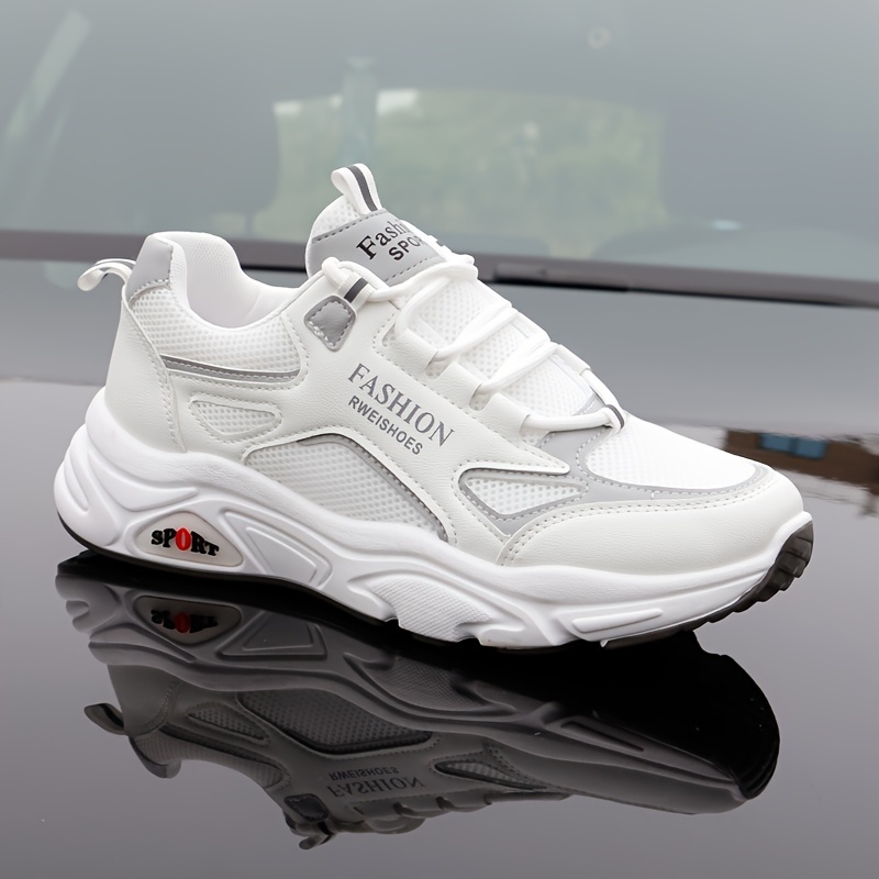 White Shoes 2024 Summer Breathable Mesh Shoes s Mesh Shoes s Casual Sports Shoes Lightweight and Comfortable Running Shoes Korean Version All