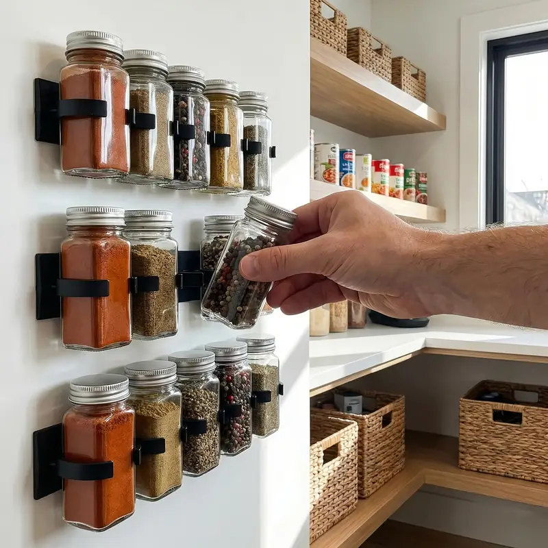 15 stück wandmontierte gewürzregale ohne bohren küche