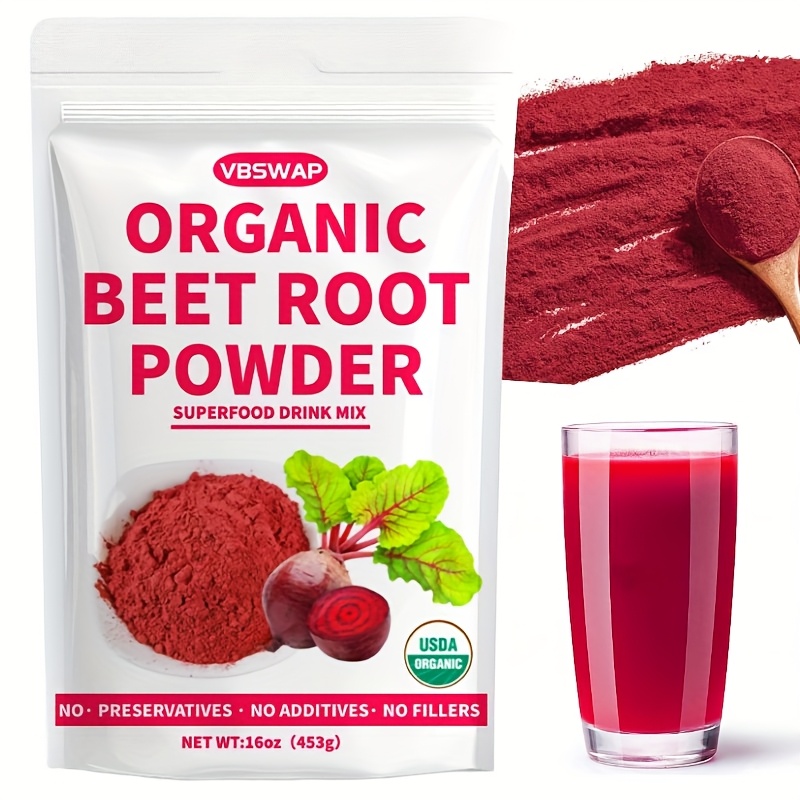 Organic Beetroot Powder 1 lb Natural Beetroot Juice Concentrate for Salads, Beverages, Baking, and Milkshakes