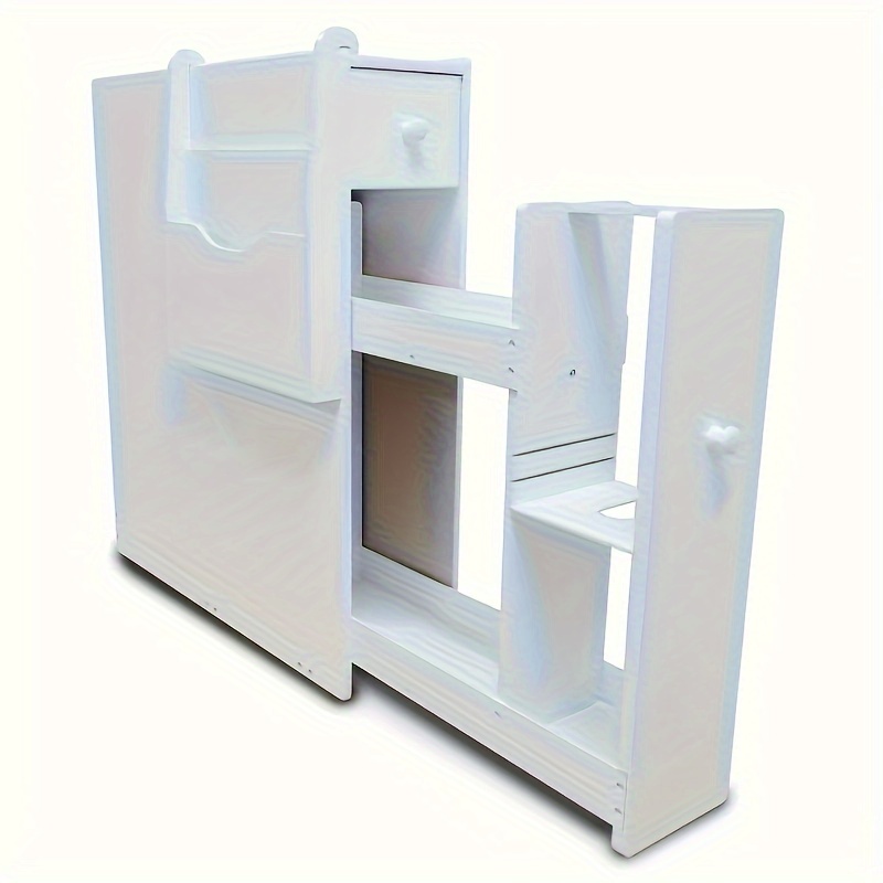 TEMU 1pc Bathroom Side Cabinet Japanese Minimalist White Toilet Side Cabinet Small Unit Living Room, Bedroom Storage Rack, Kitchen Crevice Narrow