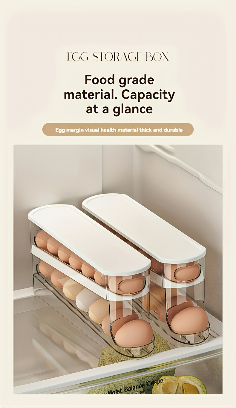 ultimate Automatic Egg Carton Compatible for Most Refrigerators - Multi-Tier Sliding Track Egg Storage Box with Auto-Rolling Eggs, Transparent View Door - Space-Saving Fridge, Hygienic Egg Holder (Ideal for Kitchen) 11 Automatic Egg Carton Compatible for Most Refrigerators - Multi-Tier Sliding Track Egg Storage Box with Auto-Rolling Eggs, Transparent View Door - Space-Saving Fridge, Hygienic Egg Holder (Ideal for Kitchen)