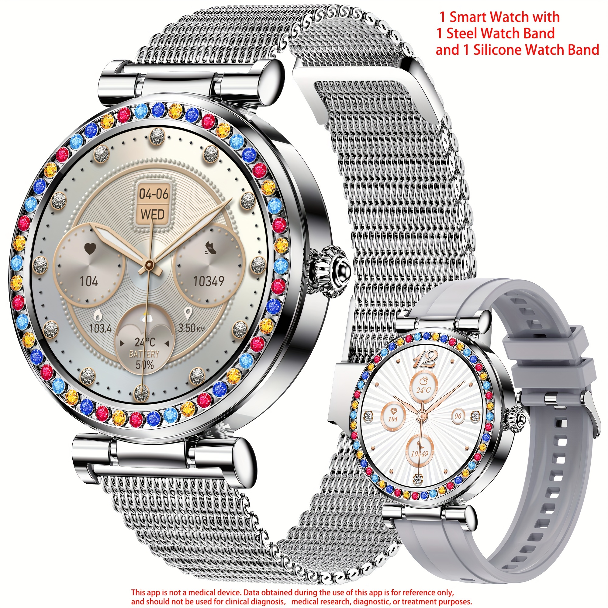 TEMU Smartwatch für Frauen und Männer (Anrufe beantworten/ansprechen), Smartwatch Fitness Tracker für /for iPhone, 3.23cm Aktivitäts-Tracker mit