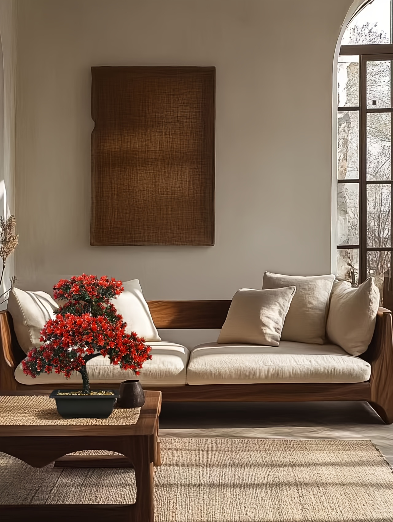 Realistic Fake Pine Tree Plant with Plastic Pot - UV-Resistant Artificial Bonsai Suitable for Indoor/ Decoration, Low-Maintenance Tabletop Tree with Realistic Branches & Pine Cones (No Water/) - Ideal for Home, Office, Christmas Gift