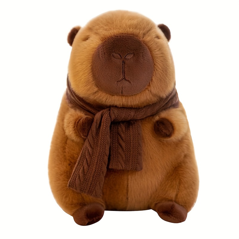 Peluche Capybara à Habiller – 25 Cm – Avec 2 écharpes, 3 Sacs Et 4 Vêtements – Jouet Kawaï Pour Enfants