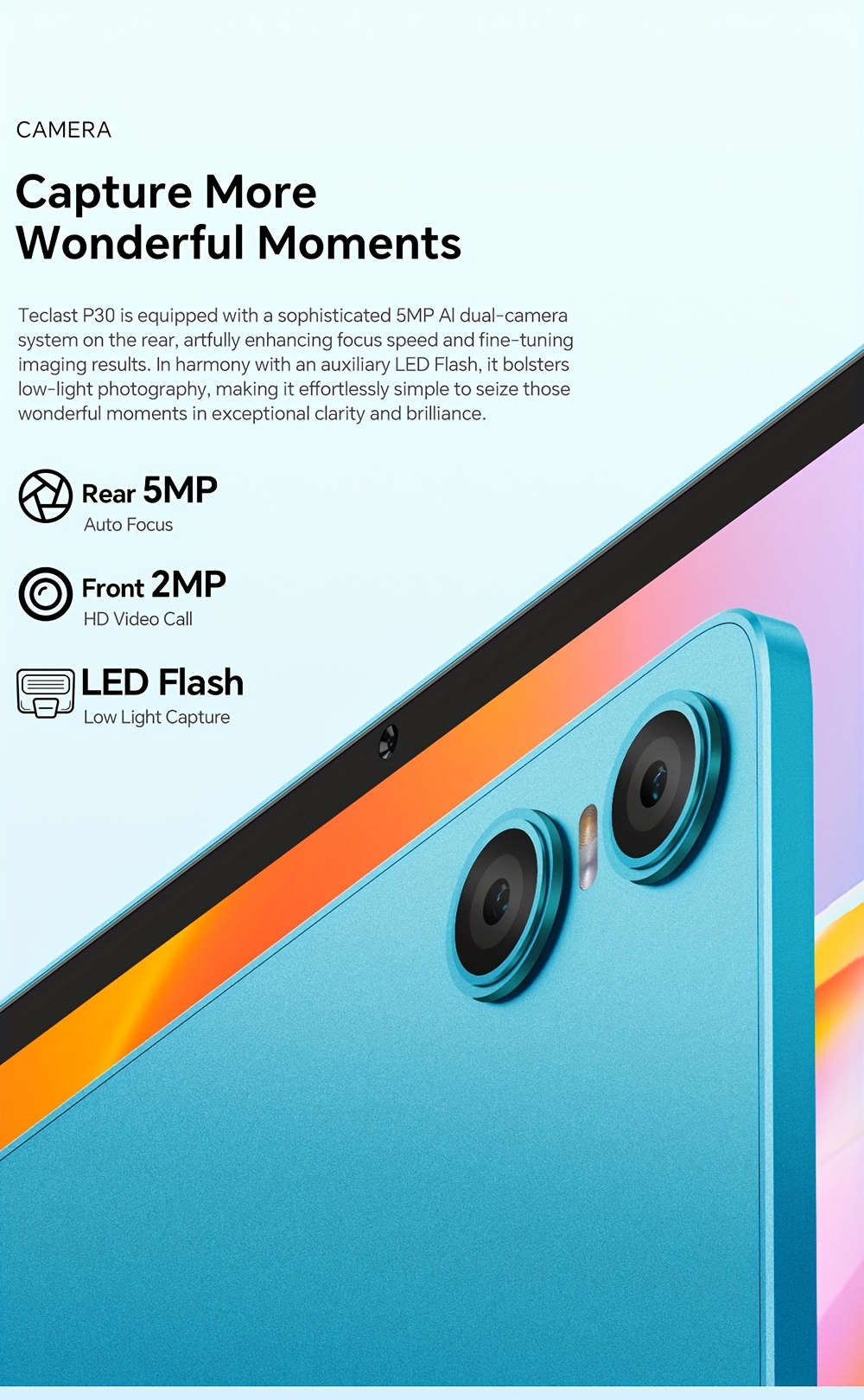 Teclast P30 Tablet 10.1-inch IPS Display, Unisoc T606 Octa-core CPU Mali-G57 GPU, 4GB+8GB RAM 128GB ROM with 1TB TF Card Extension, Android 15 WiFi Tablet 6000mAh Type-C Charging, AC Dual-band 2MP+5MP Cameras, Tablet, Pad, Tablet, Pad