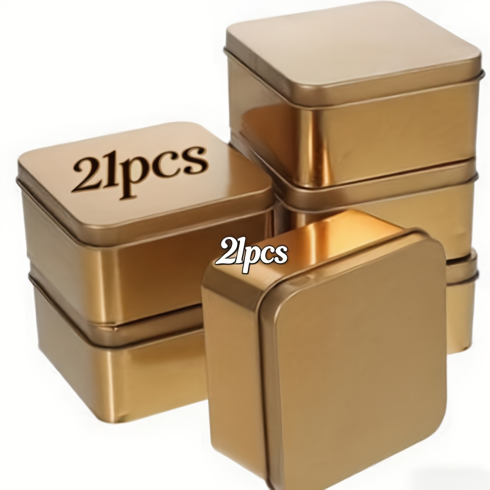 21pcs of   covered tin boxes, suitable for storing candies, wedding gifts, presents and party supplies., Gift Boxes for Party Favors, Rectangle Gift Box, Wedding Gift Boxes for Guests, Gift Box Large, Rose Golden Candy Boxes for Party Favors, Gift Packaging, Candy Storage, Stylish Packaging, Decorative Tin Box, Metal Gift Box, Premium Packaging, Party Supply Box, Brides And  , Gift  