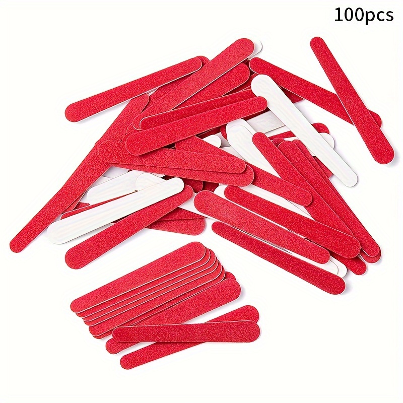 100pcs Ultra-thin Double-sided Nail Files - Odorless, Disposable Mini Sanding Strips For Manicure & Pedicure Care