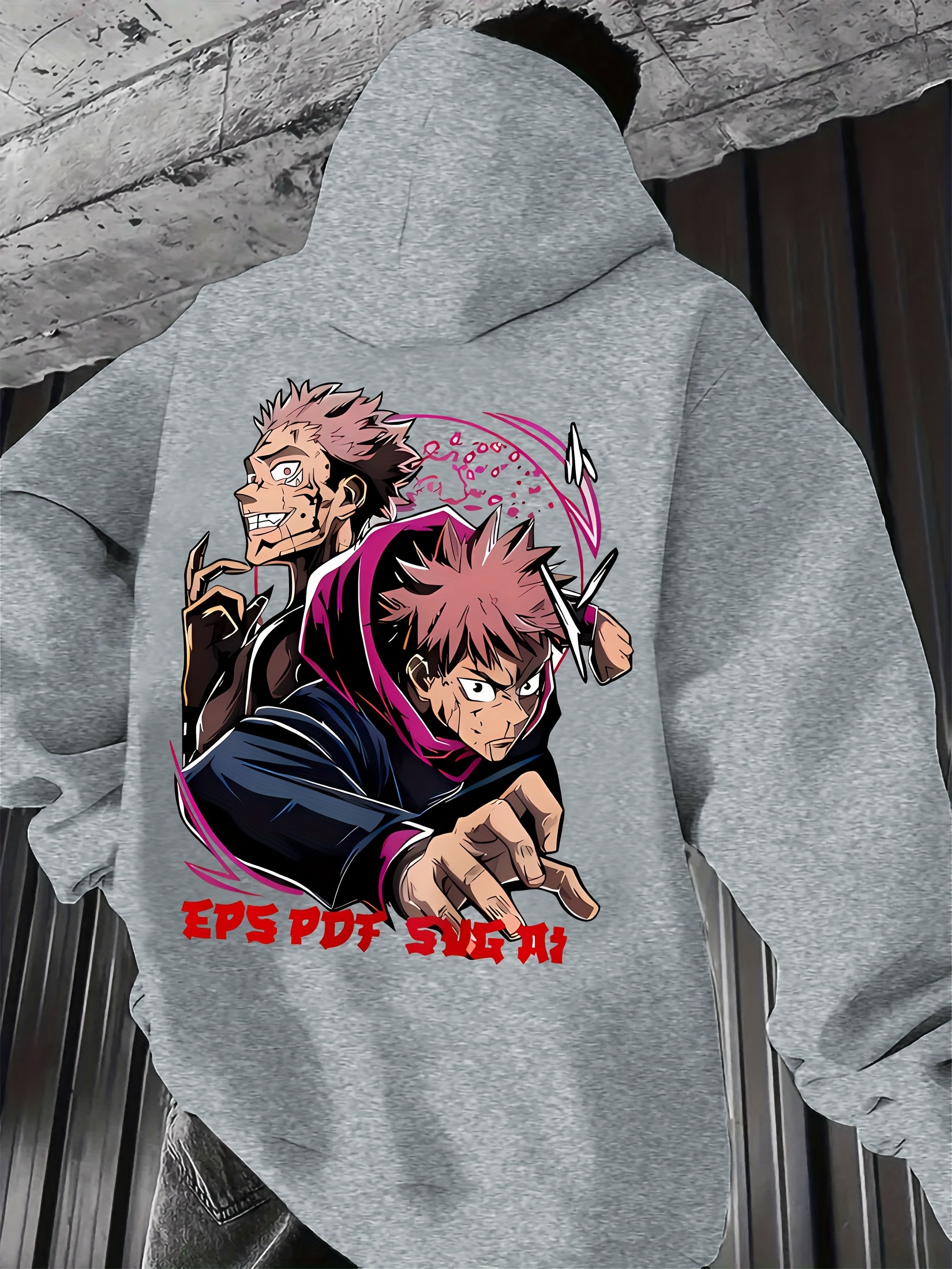 sudadera capucha casual hombre estampado anime eps - Temu Colombia, image size:800x1066