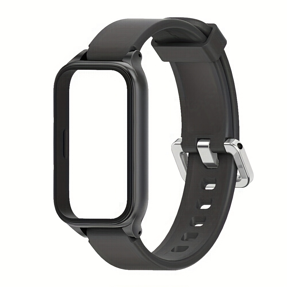 TEMU MIJOBS für Xiaomi Smart Band 9 Aktives weiches Silikonarmband, Metall Schutzhülle für Redmi Band 3, Ersatz- und Zubehör für Männer und Frauen