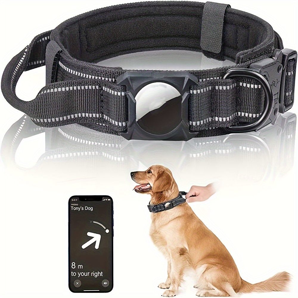 Airtag Tactical Dog Collar Adjustable Pet Collar Heavy Duty - Temu