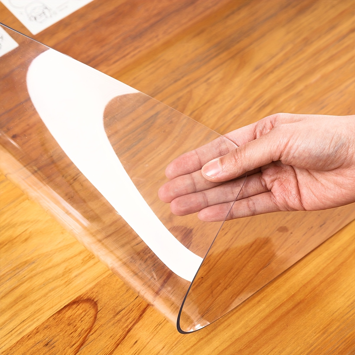 Schreibtischunterlage und Mauspad Kombi-Set, Zuschneidbare Transparente Tischdecke Schutzunterlage, 1,5 mm Dicke PVC Schreibtischunterlage, Schreibtisch Schutzunterlage, Weiche * Schutzfolie