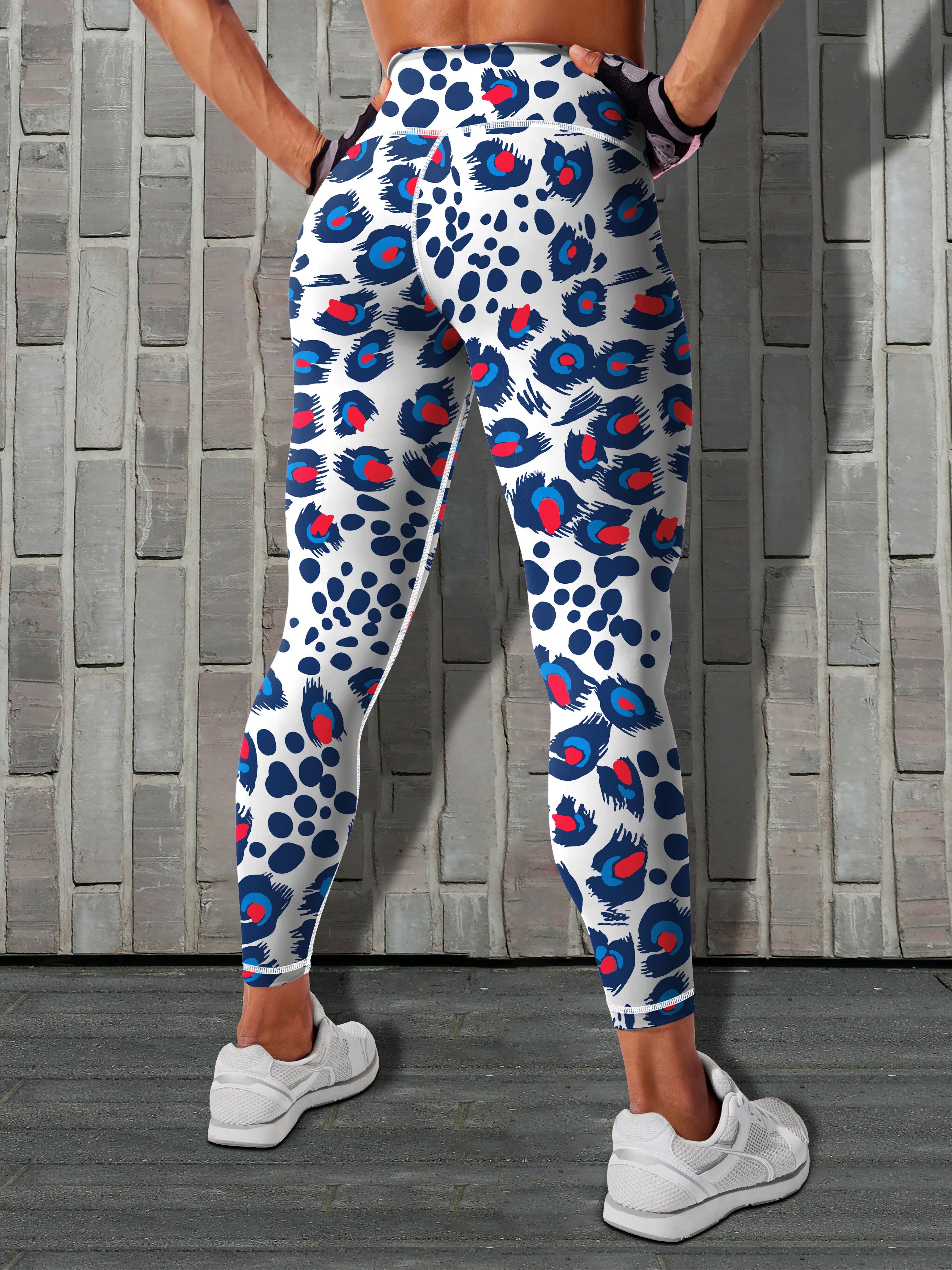 Leopard Print Fashion High Elastic Fitness Pants, High Elastic Sports Tight  Yoga Leggings, Women's Activewear