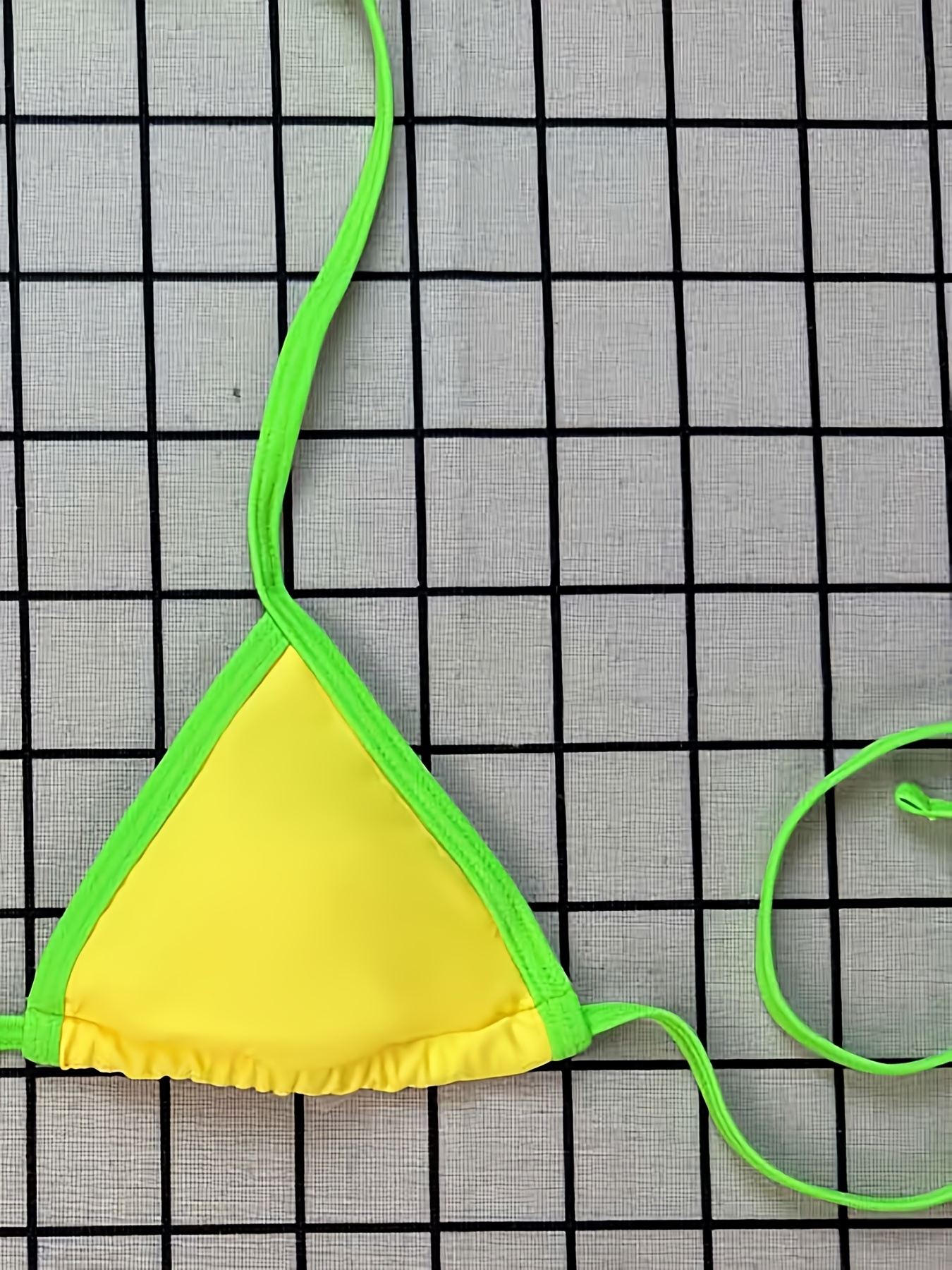 High-Quality Sexy Color-Block Strappy Thong Bikini Two-Piece Set for Women