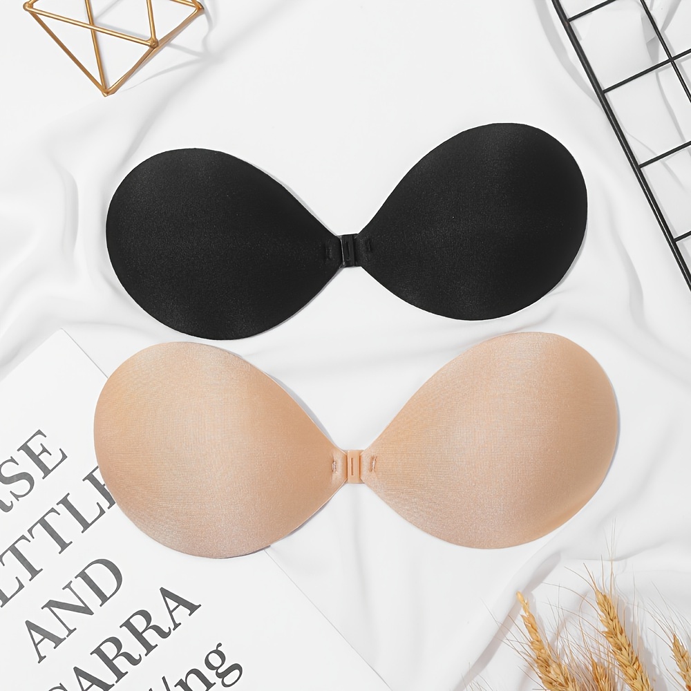 Image of 2pcs Nude And Black Invisible Bra Bust Support Wedding Dress Photography Breast Stickers Strapless Underwear