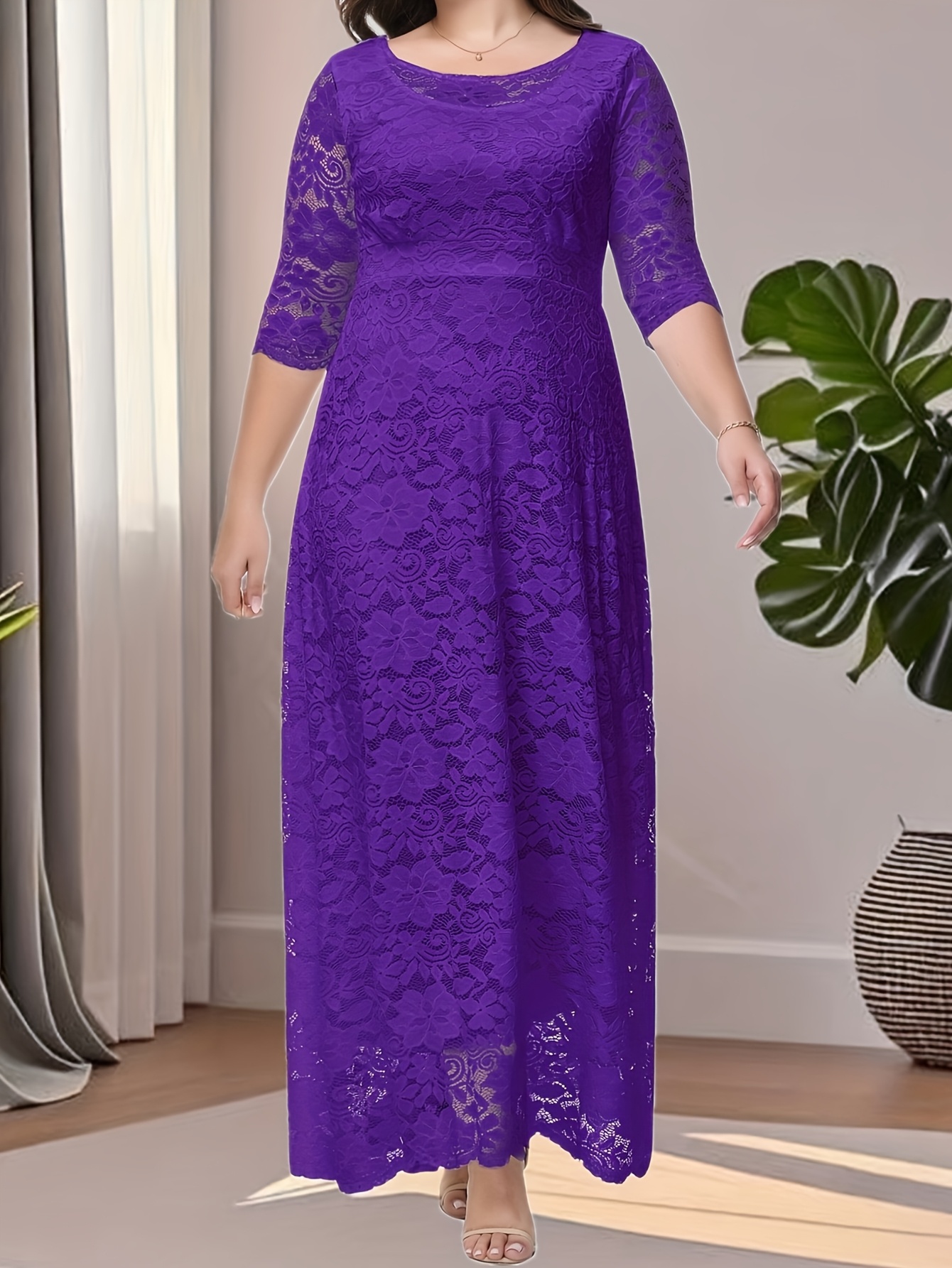 strapless open back dress Lilac Purple Prom Dress with Sparkling Floral Print main image 1
