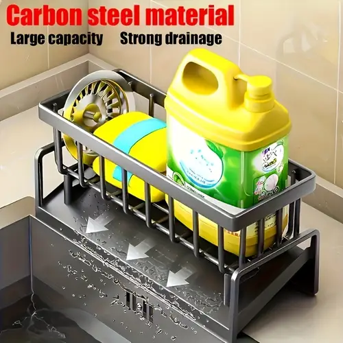 kitchen sink sponge holder 304 stainless steel self draining kitchen sink organizer sink rack dish soap scrub accessories for countertop baskets buckets and containers baskets buckets and containers for