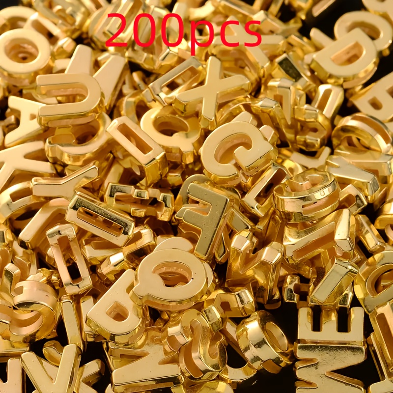 Image of 200pcs 9 X 12mm Acrylic Letter Beads, For Bracelet Necklace Earrings Additions Educational Tools
