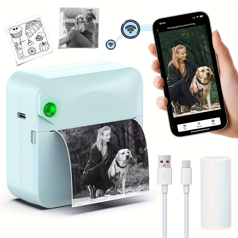 wireless portable mini thermal printer multi   printing setsupports printing of photos labels and   suitable for   gifting and personal use