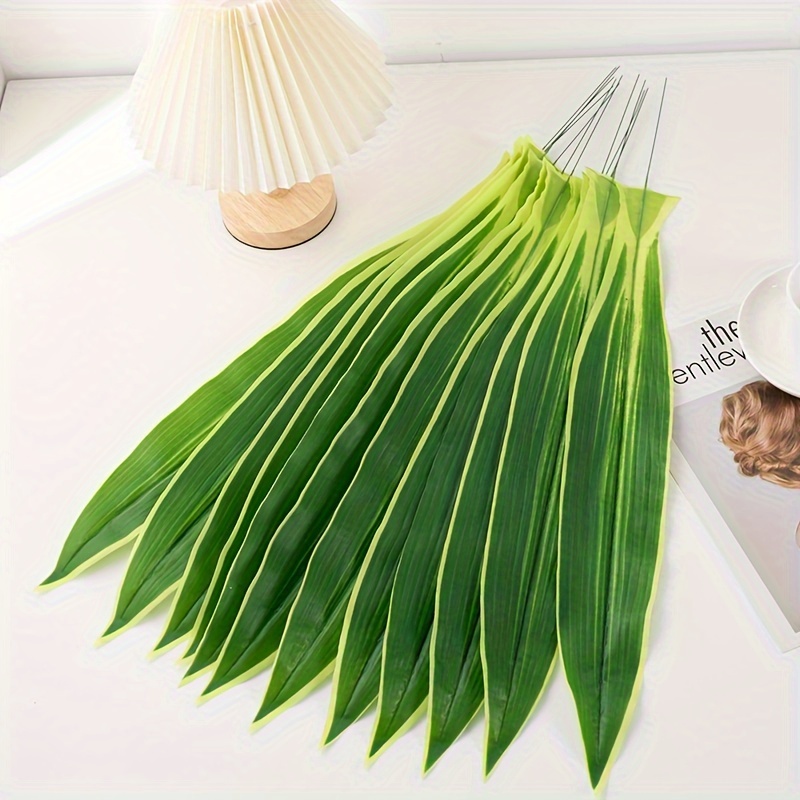 

10pcs Realistic Artificial Banana Leaves, Plastic Foliage For Home Decor, Birthday Parties, & Wedding Decorations