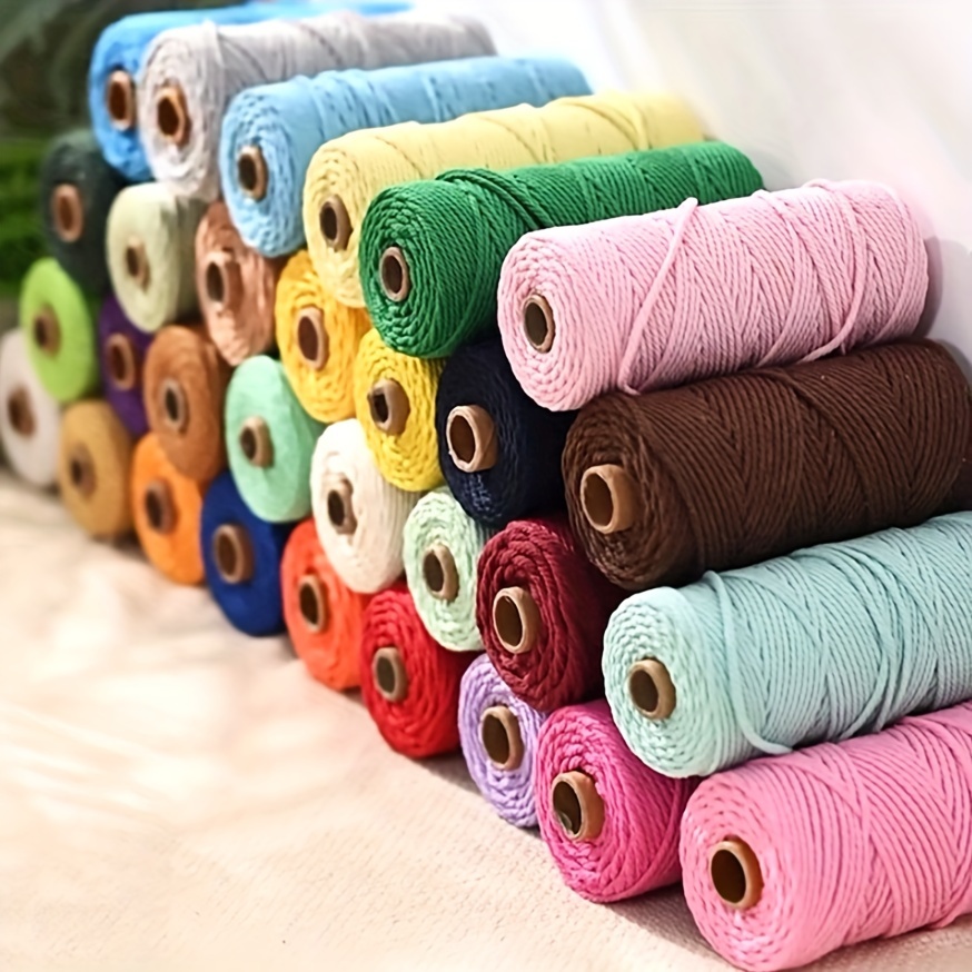 

1 Roll 3mm*55yd/50m Color Cotton Rope Diy Hand Woven Rope Macrame Plant Hooks Gift Wrapping Decoration Wall Hangings Rope Sewing Handmade Wedding Binding Rope Craft Twisted Rope
