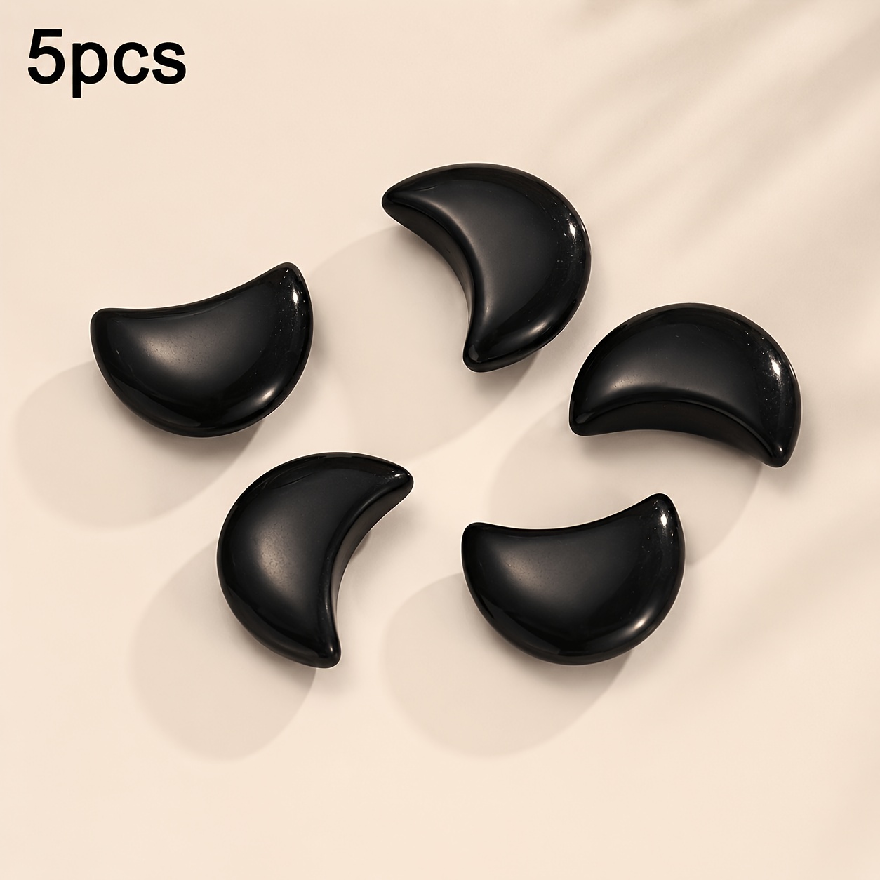 20mm Black Obsidian Crescent Moon Polished Stones for Crafts