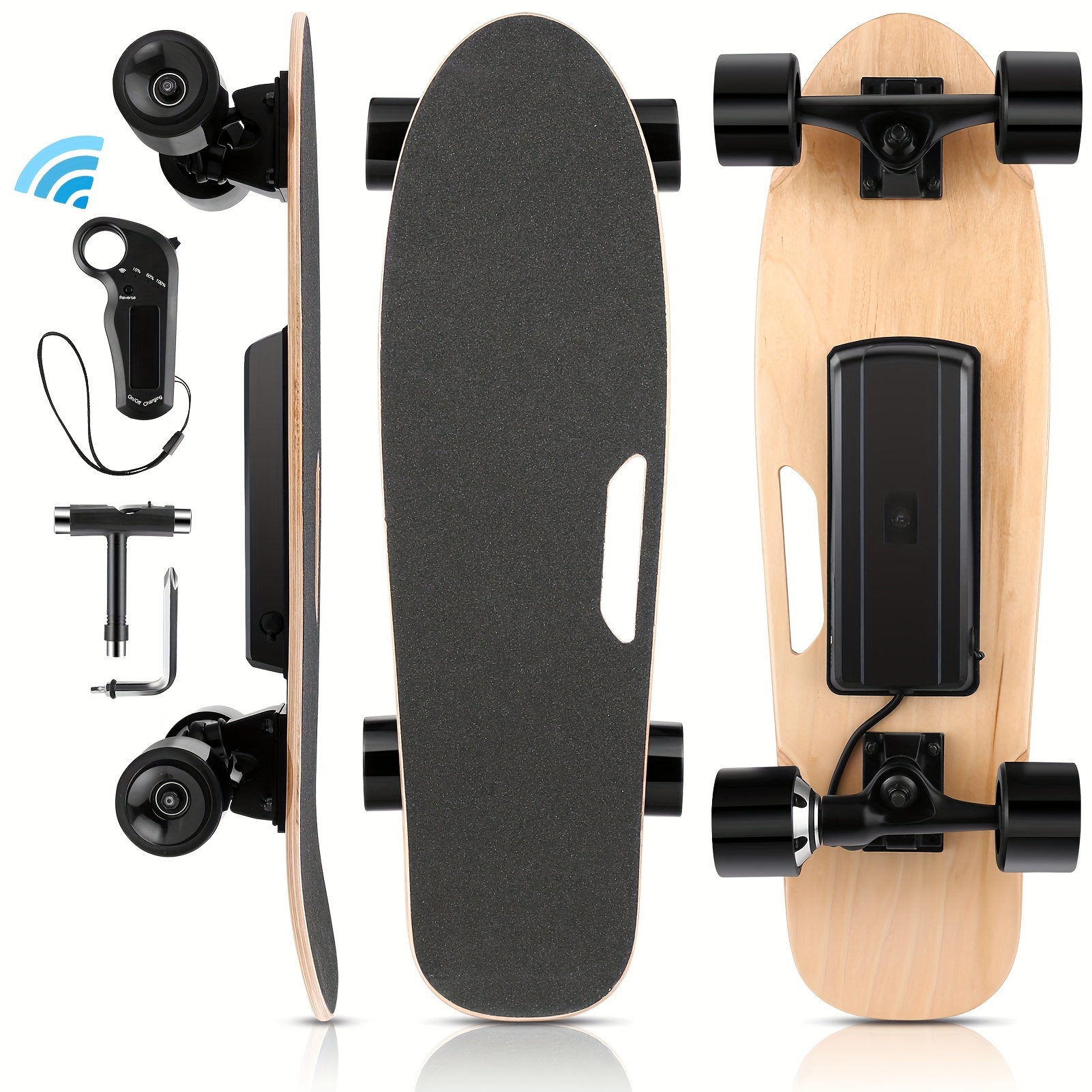 

Caroma 1pc 350w Electric Skateboard With Remote, 12.4 Mph Top Speed & 8 Miles Range, Electric Longboard, Built-in Intelligent Bms