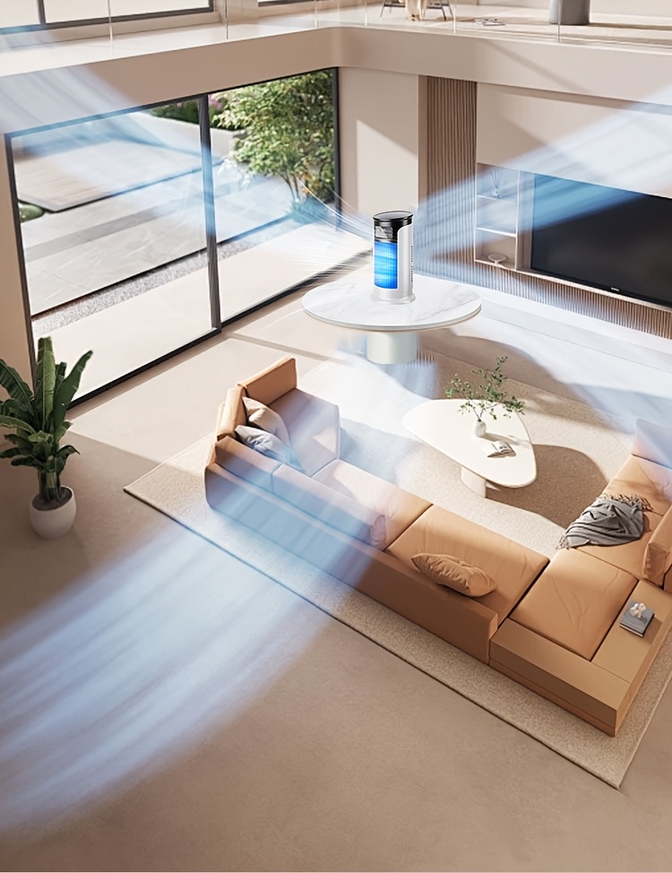 Portable 3-in-1 Water-cooled Air Conditioner with Two Ice Packs, Equipped with a Humidifier, Featuring Dazzling LED Lights and a Fan. Built-in USB Cooling Unit with a 450ml Large-capacity Water Tank, Supports 6-speed Wind Adjustment, and Adjustable