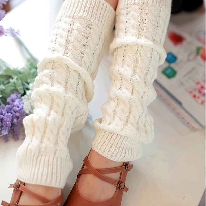 

Pair Of Women's Autumn And Winter 8-character Twist Pattern 40cm Long Socks Set, Warm And Cold-proof, Outdoor Versatile Simple Leggings, Fashionable And Personalized Knee Pads, Stacking Socks