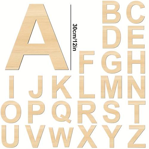 30cm tall wooden letters unfinished wood alphabet for home decoration and projects wall sign decor