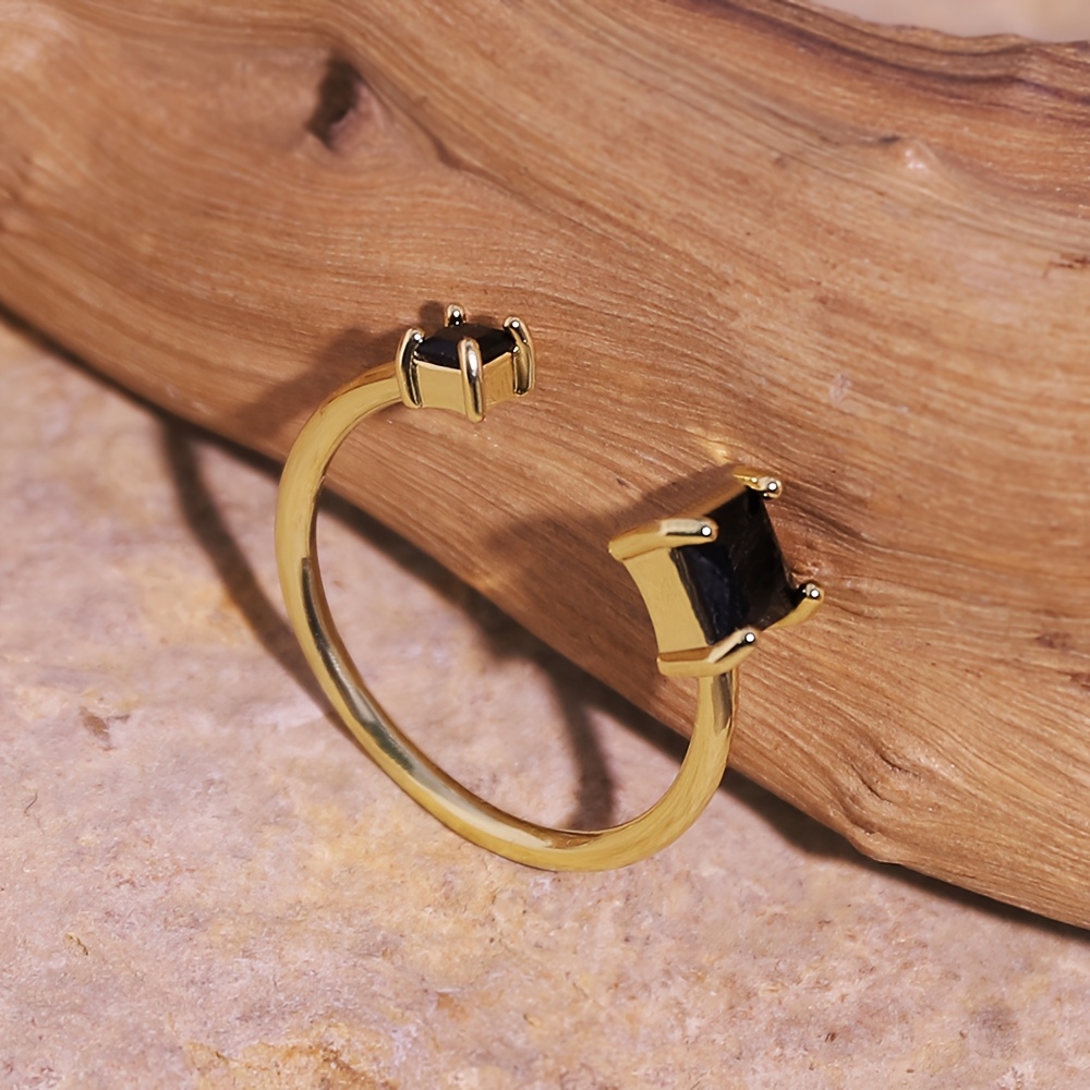 Natural Agate Open Ring Minimalist Retro Ring