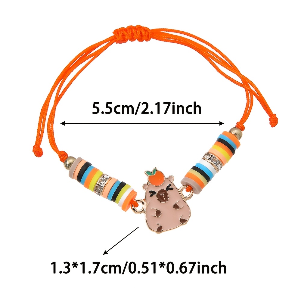 6pcs Capybara Cute Pendant Bracelet Set, Friendship Gift