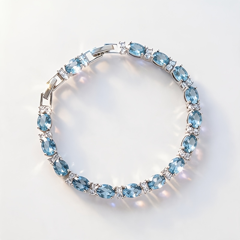 Image of 1pc Fashionable And Exquisite S925 Silver Bracelet, Inlaid With Synthetic Zirconia, Suitable For Daily Wear And Parties, Top For