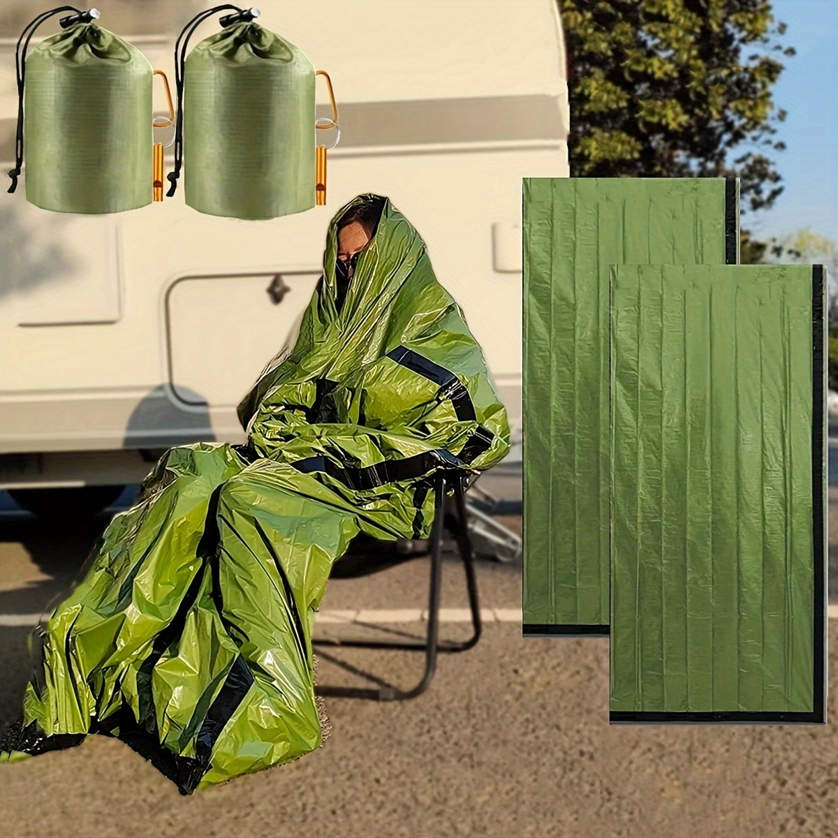 Sac De Rangement étanche Pour Camping YiQinzcxg – Cordon De Serrage, Sifflet/clip Intégré, Léger En Film Alu