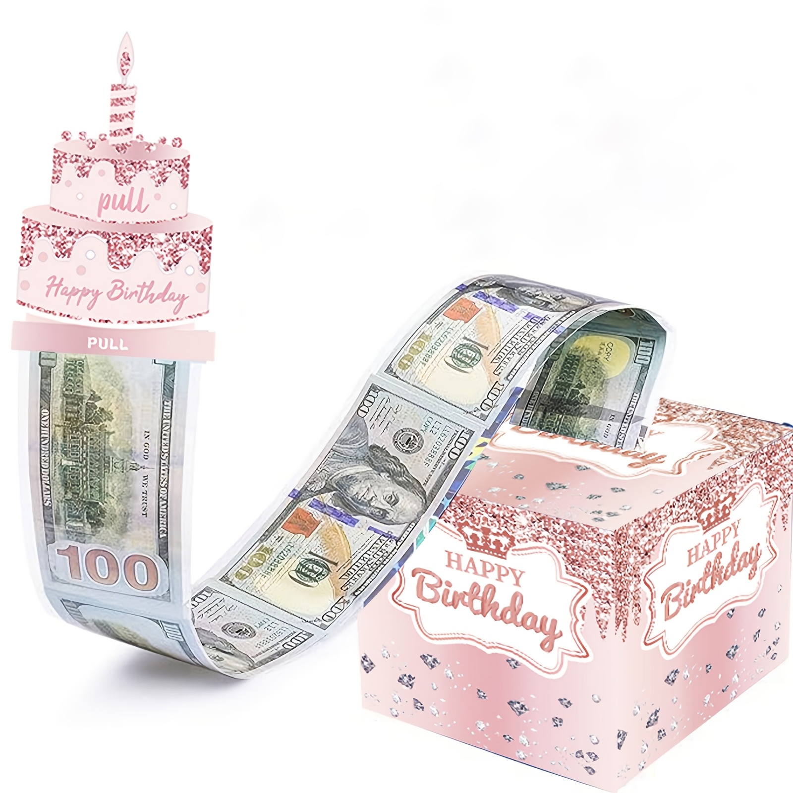 抽拉式现金礼品存钱盒，生日派对惊喜现金礼盒（生日款）