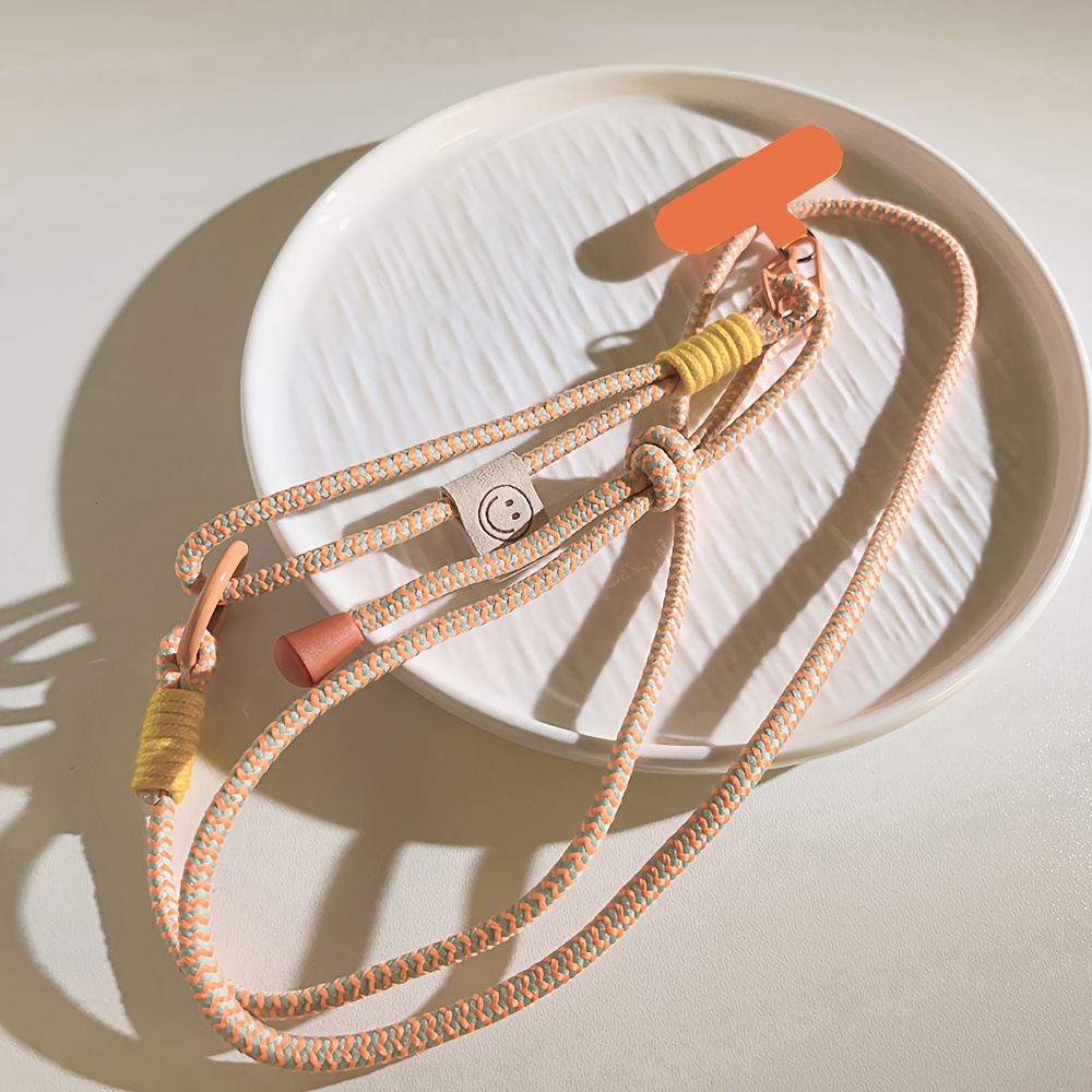 Long Striped Nylon Rope Hanging Rope Adjustable Striped Nylon Rope Crossbody Strap For Smartphones Phone Chain Bag Hanging Chain Stylish Phone Accessory