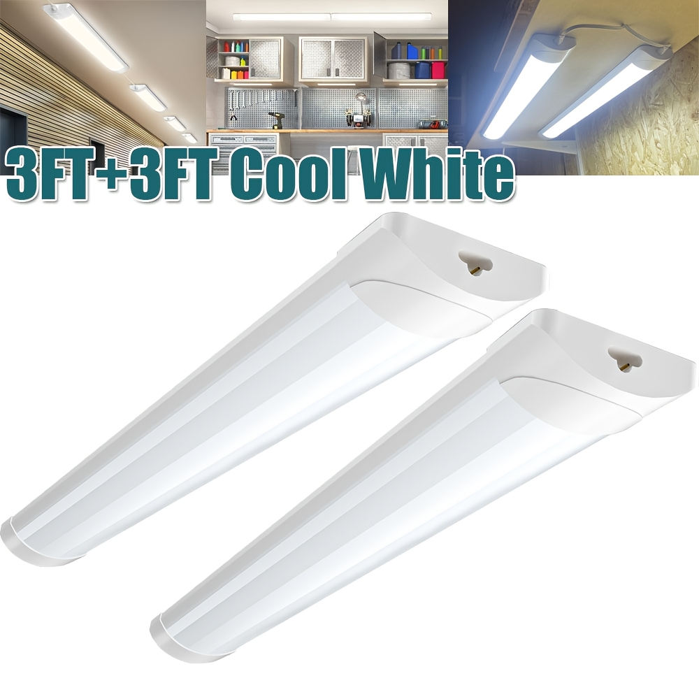 Image of 6ft(3ft+3ft) 60w Led Batten Tube Lights Designed For Shops. Led Strip Light Led Fixtures Are Suitable For Workbenches, Garages, And Ceilings, Providing Bright For Offices, Homes