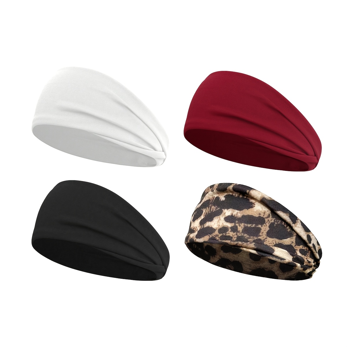 TEMU Lot de 4 bandeaux antidérapants pour femmes, bandeaux pour cheveux pour femmes, bandeaux de succion larges et épais, accessoires de mode pour