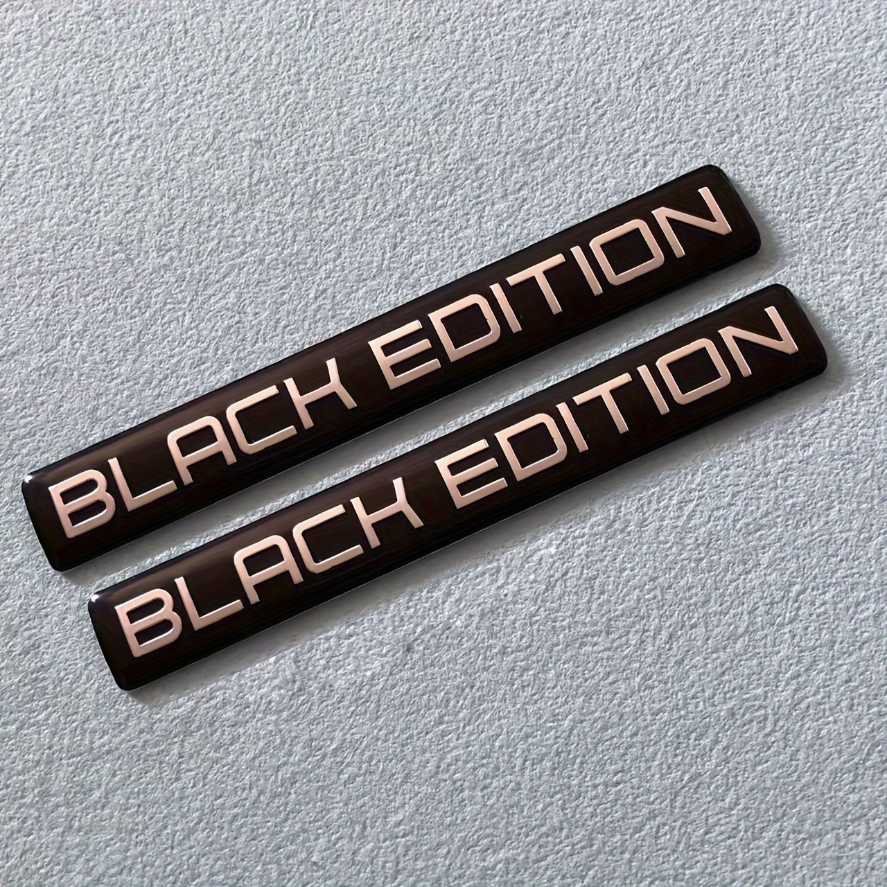 Image of 2pcs Black Edition 3d Car Body Badge Edition Sticker Trunk Emblem Decal Accessorie For Car Motorcycle Bike