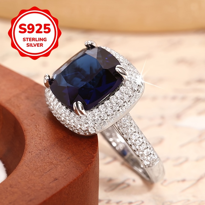 S925 Silver Wedding Ring Set with Zirconia