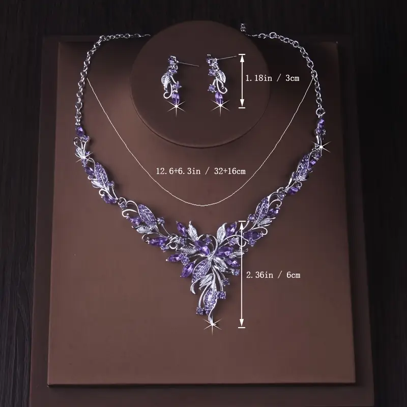 a high end necklace a pair earrings set in - Temu a high end necklace a pair earrings set in - Temu