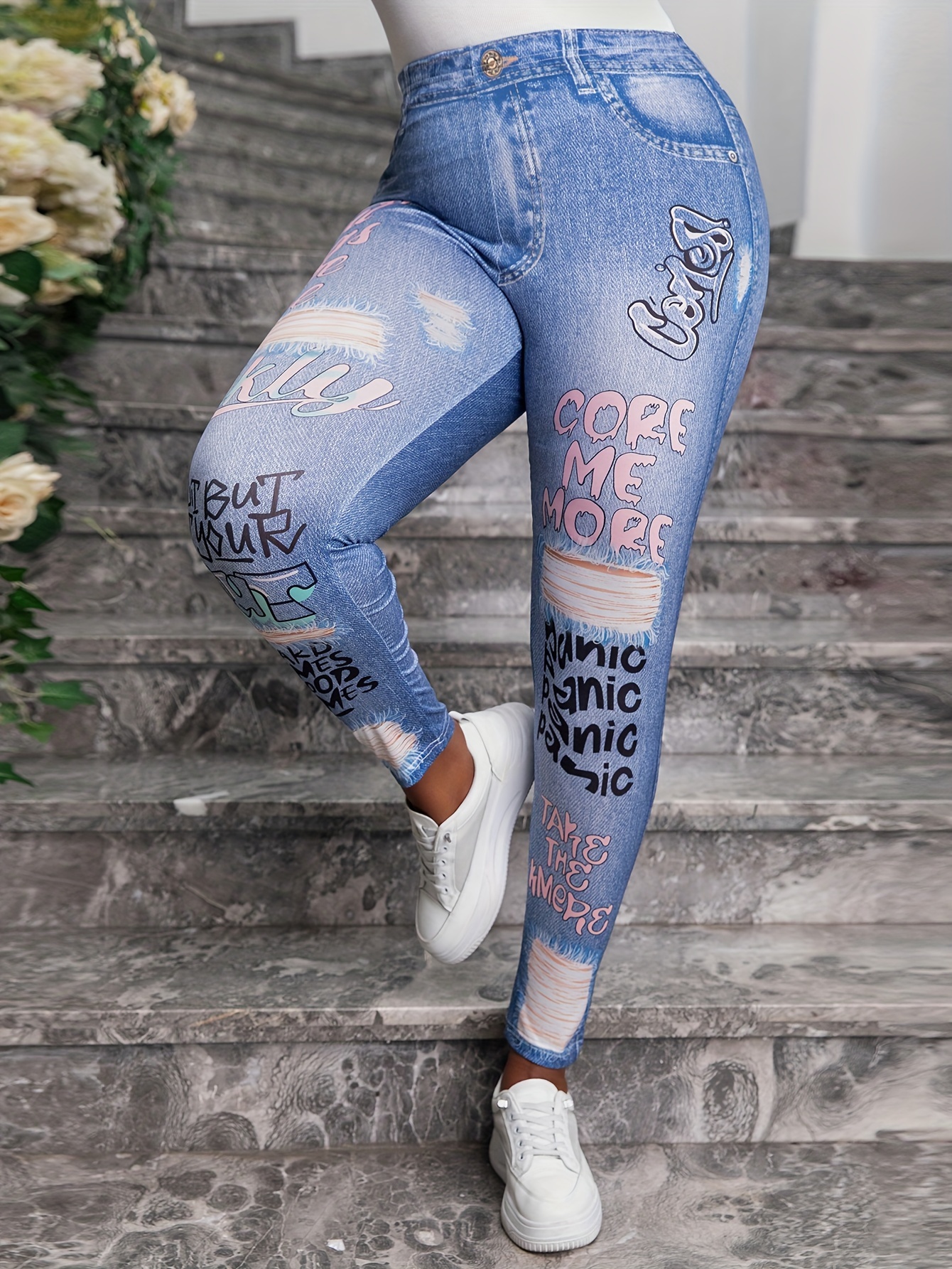 Graffiti print leggings hotsell