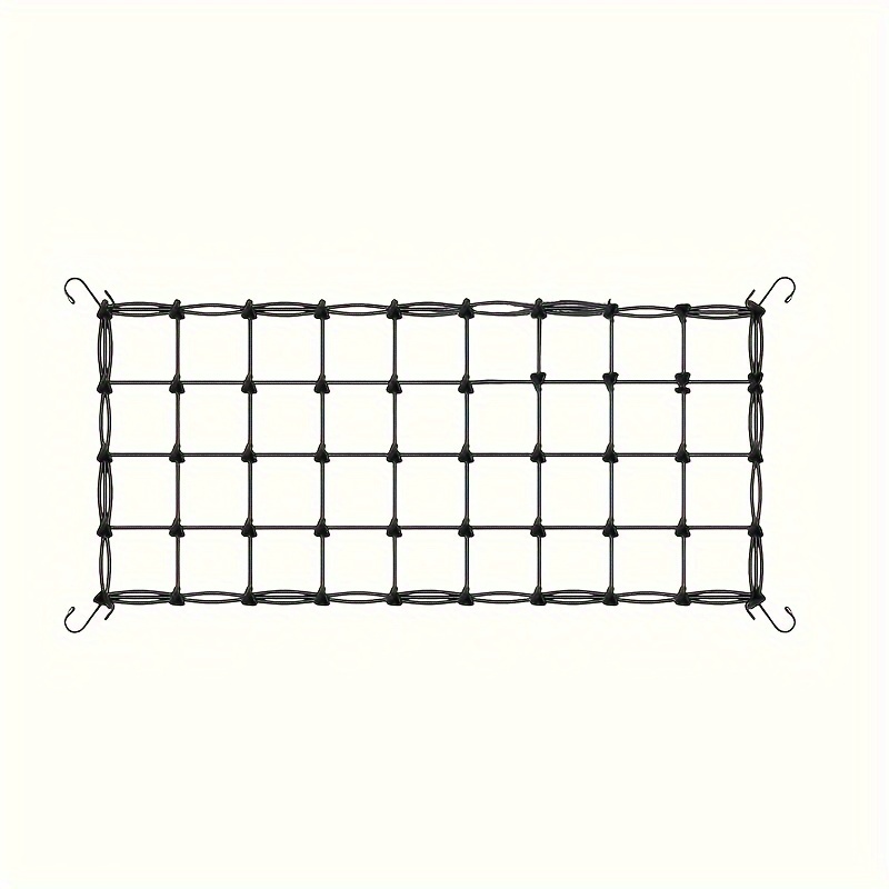 

1 Pack, Elastic Trellis Netting With Steel Hooks, Flexible Plant Support Scrog Net For Grow Tents, Gardening And Horticulture, 120cm X 60cm (47x23.5 Inches), Black Mesh Hydroponics Training Net