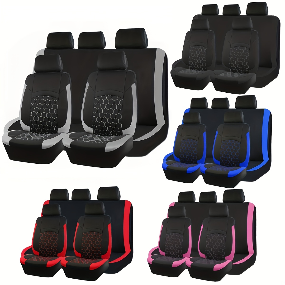 universal size football pattern quilted sports car seat covers suitable for five seater models