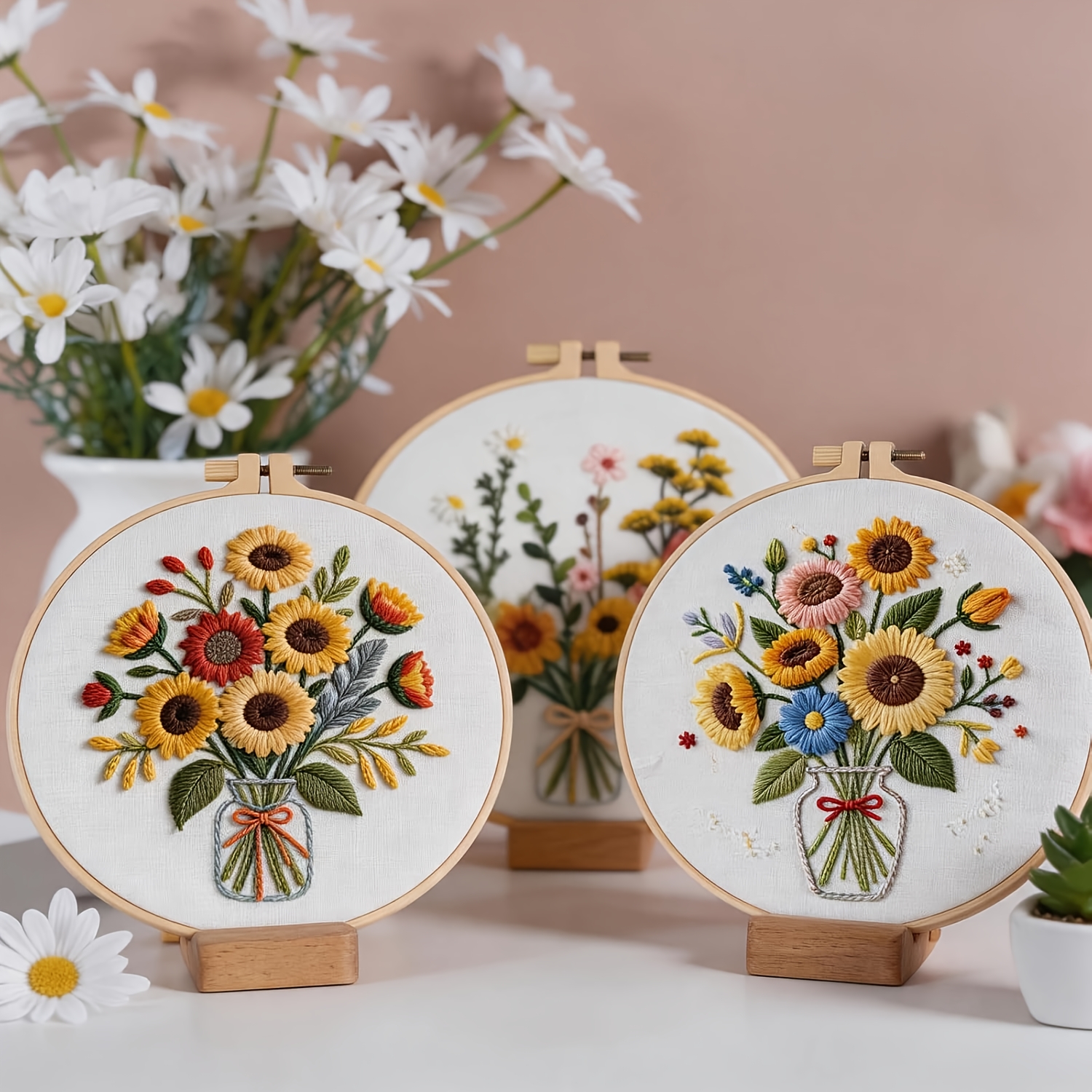 Sunflower Patterns Embroidery Kits for Beginners