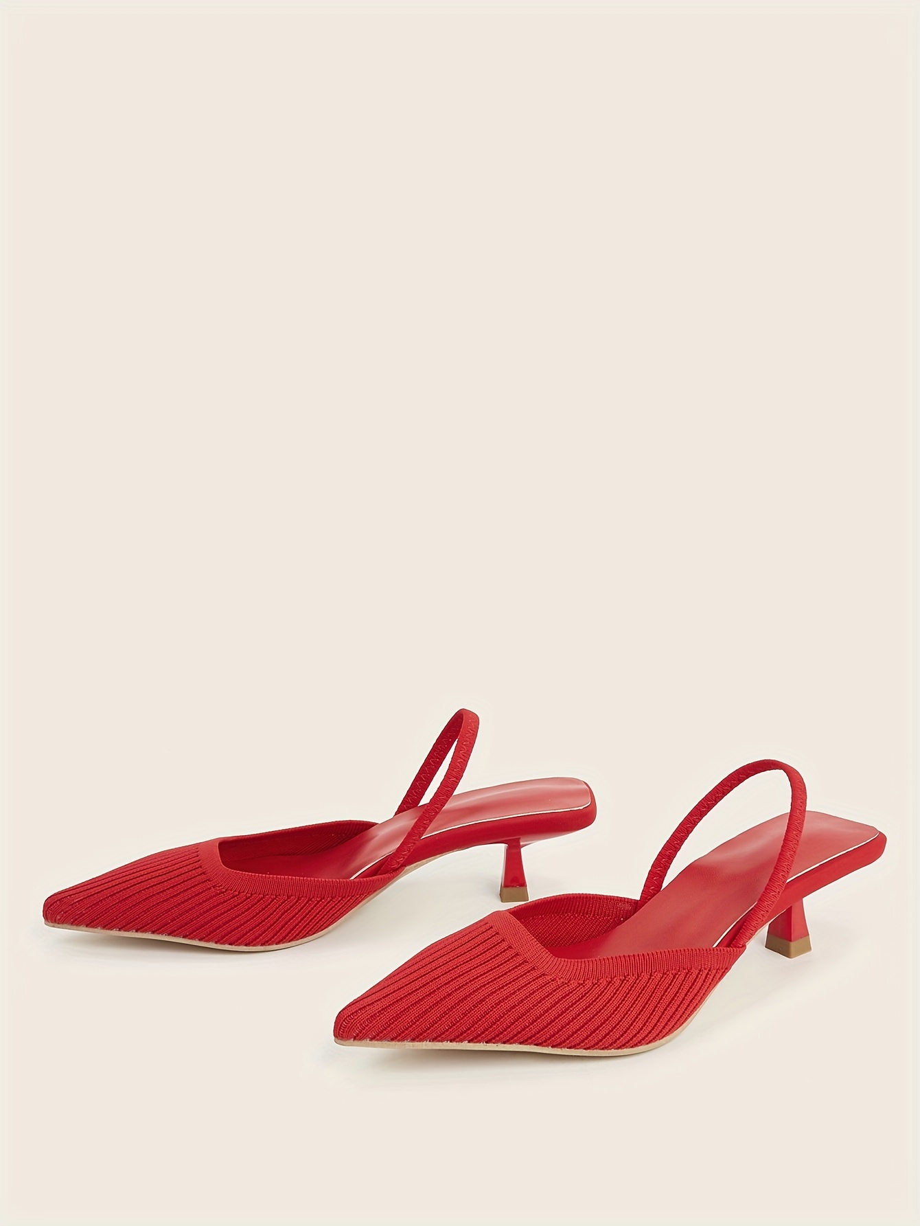 Women's New Style Pointed-Toe Shallow Mouth Sandals, Breathable Fairy-Style Woven Shoes with Kitten Heels, Comfortable Open-Back Flat Shoes for Summer, Women Shoes