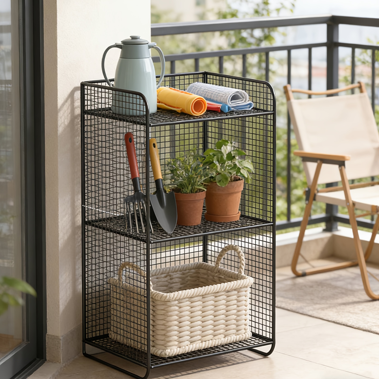 Metal Vertical Shelves, 3-tier Kitchen Shelves Spice Storage Rack, Bathroom Shelving Unit Tower Storage Rack Shelves Floor Standing Industrial Rack, Coffee Station Organizer