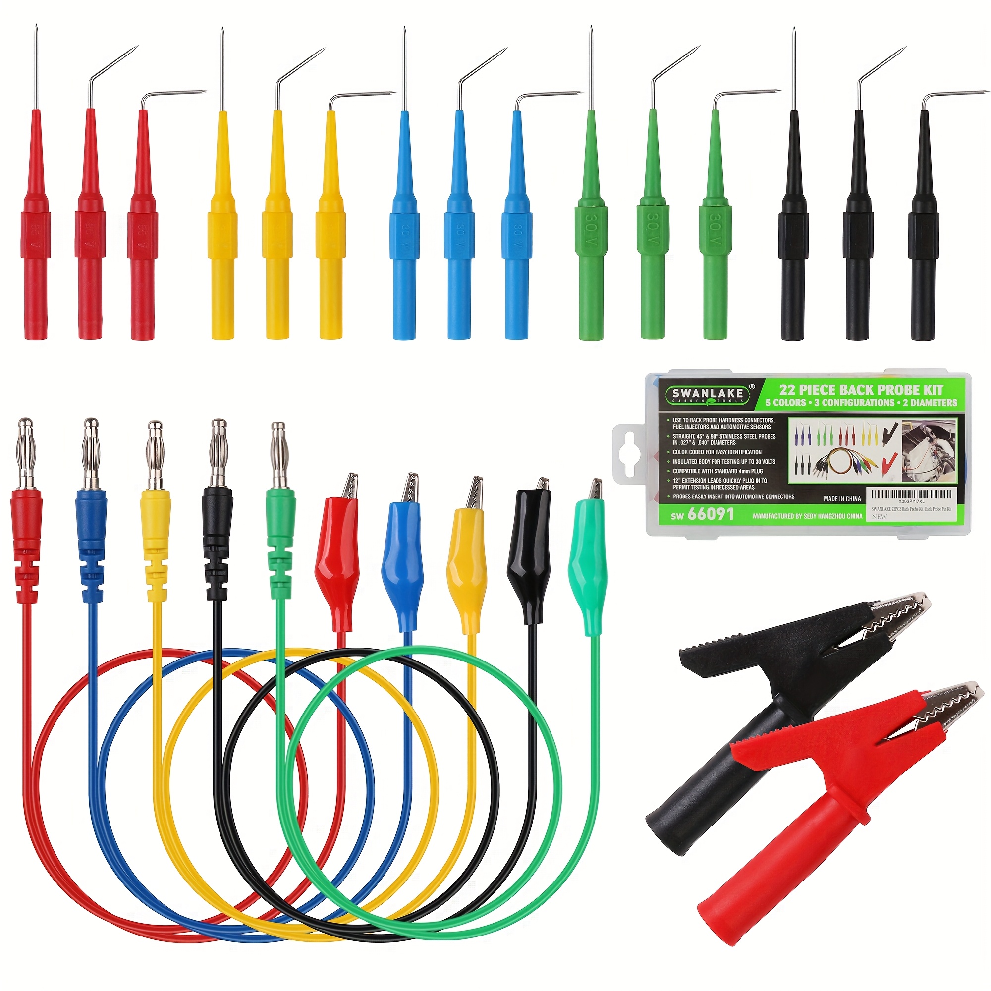Swanlake 22pcs Back Probe Kit, Back Probe Pin Kit