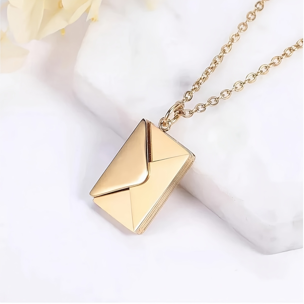 Custom Engraved Envelope Necklace in Stainless Steel